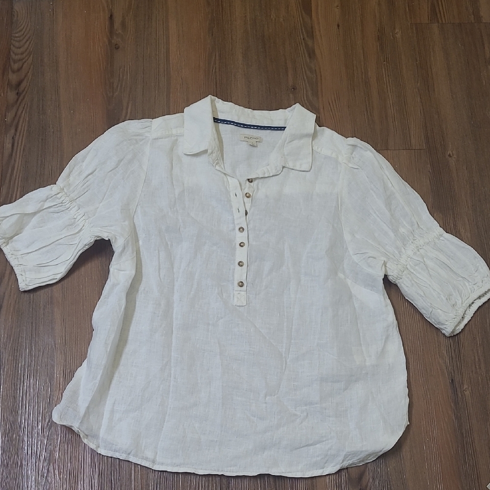 Pilcro Cream Button-Up Blouse used exelente condition for women zise s.